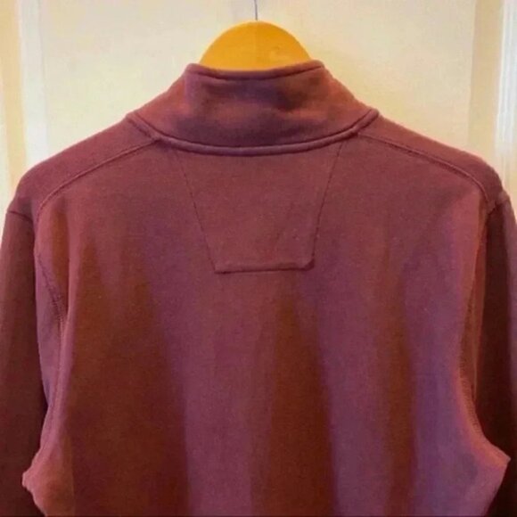 Nautica 1/4 Zip Pullover Sweater Maroon Burgundy Cotton Size Medium - Picture 6 of 13